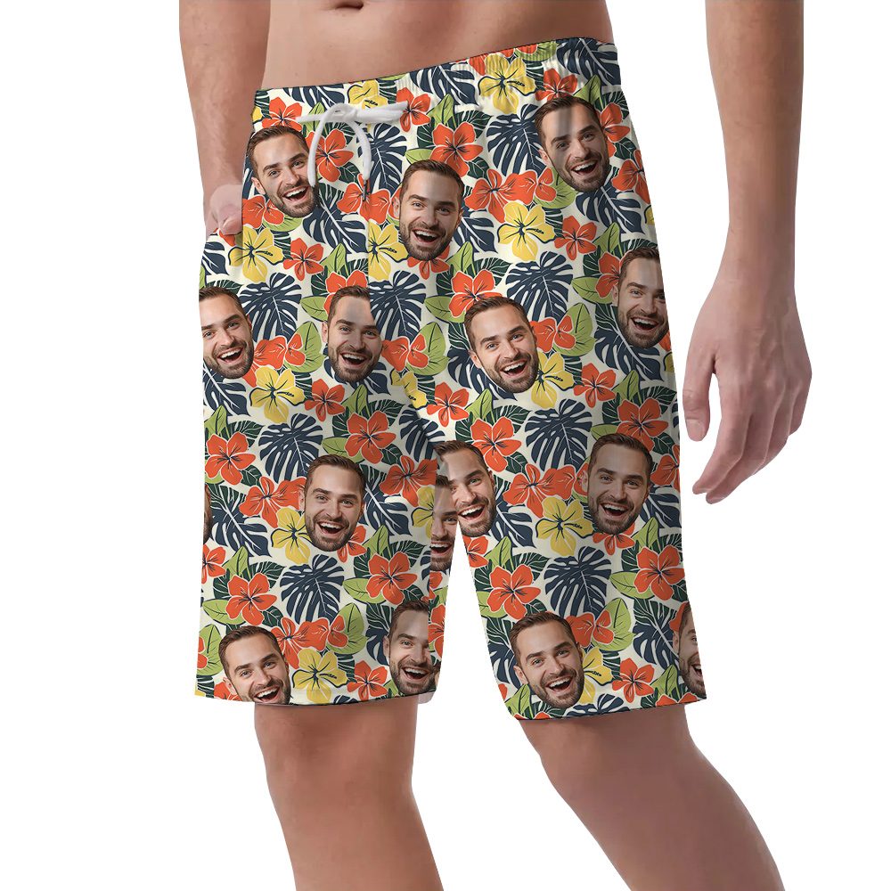 Birthday Island Escape Hawaiian Short for Men with Face Custom