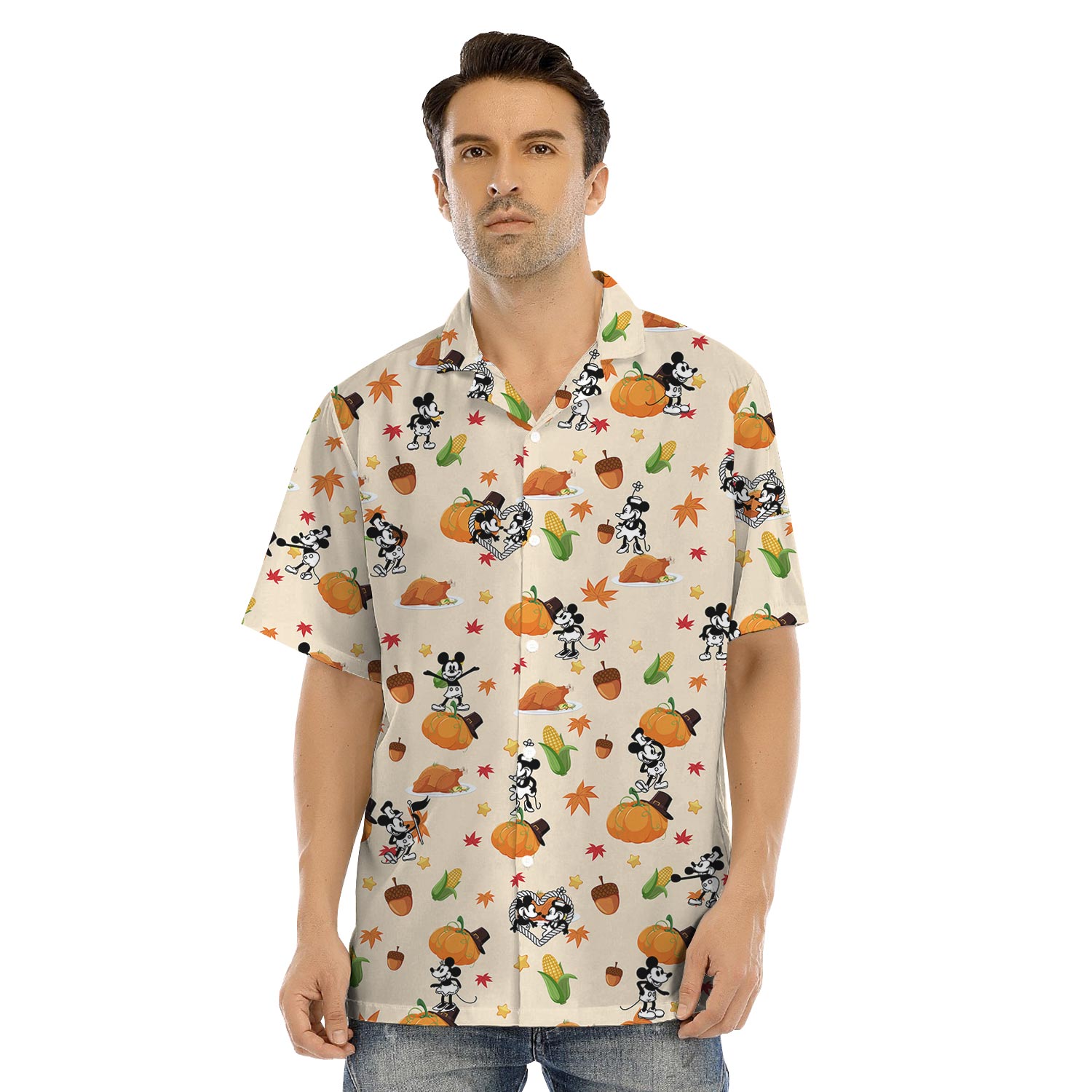Steamboat Willie Mickey Mouse Thanksgiving Matching Hawaiian Outfits Family