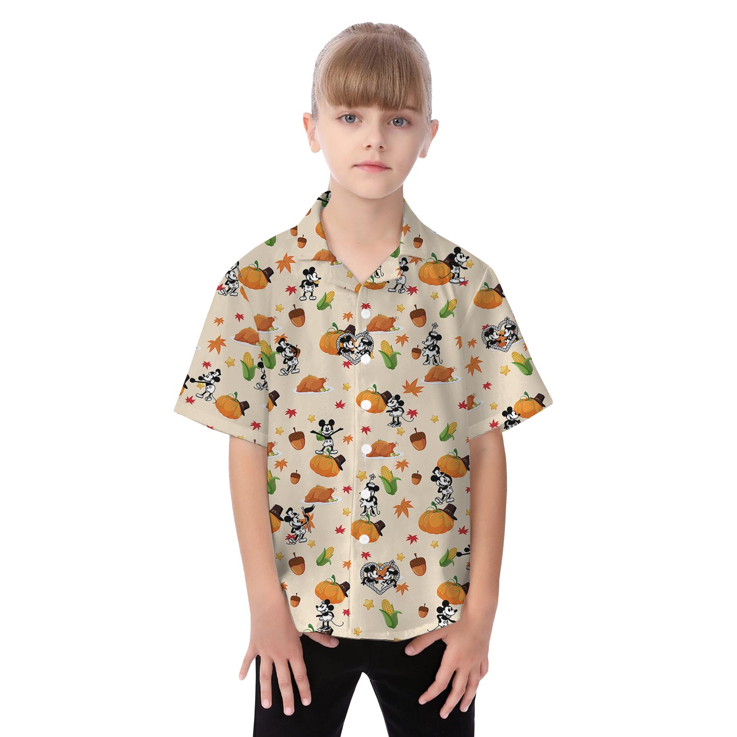 Steamboat Willie Mickey Mouse Thanksgiving Matching Hawaiian Outfits Family