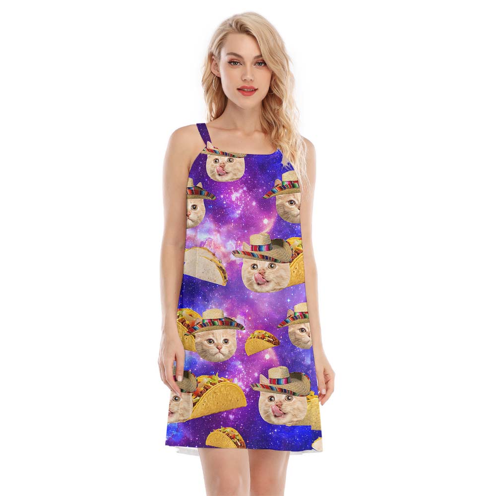 Custom Pet Face Taco Women's Cami Dress - variant image 1