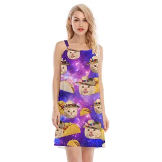 Custom Pet Face Taco Women's Cami Dress