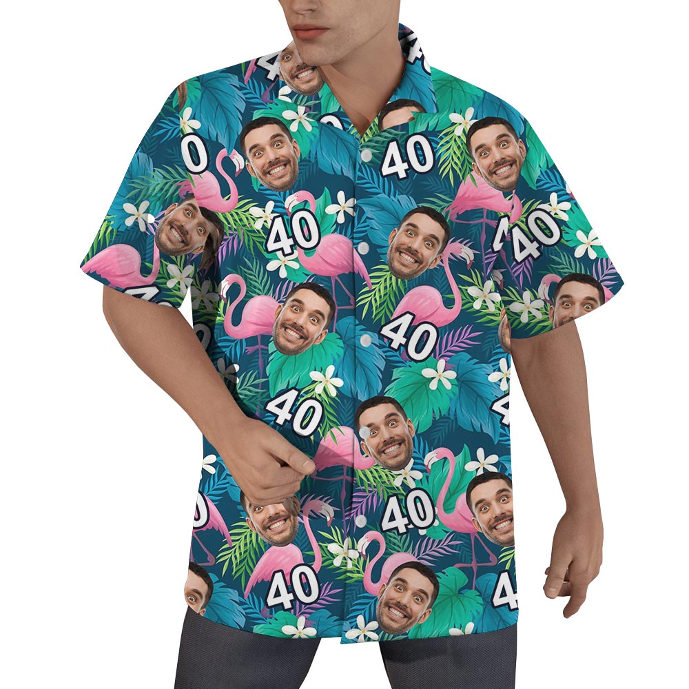 Custom Birthday Flamingo Hawaiian Shirt For Men - variant image 1