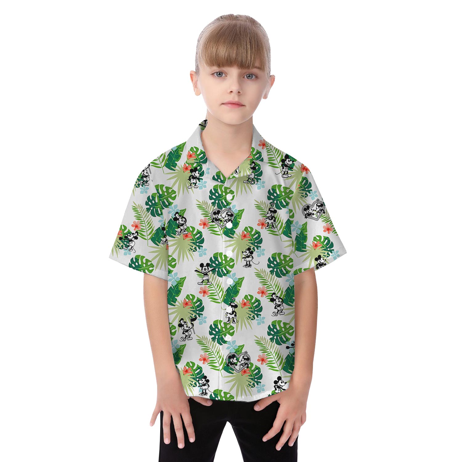 Mickey And Minnie Matching Aloha Shirt And Dress For Vacation