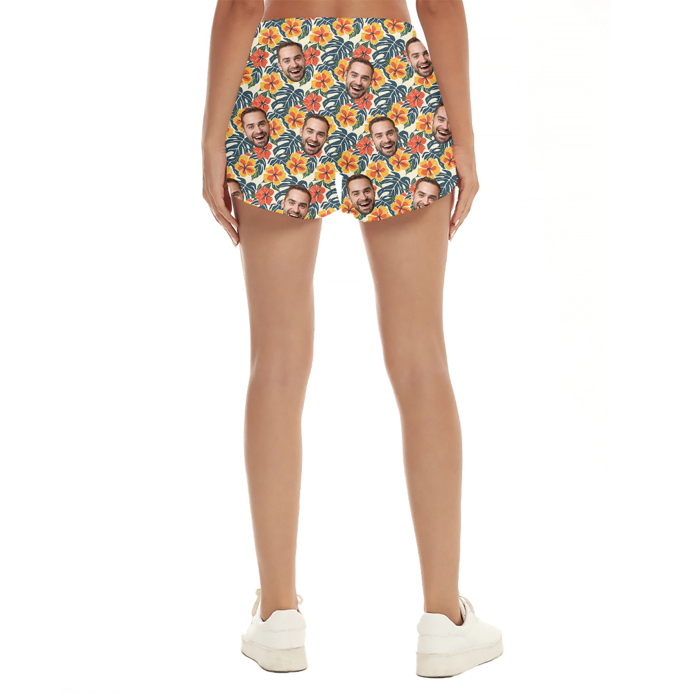 Island Vibes Birthday Custom Face Hawaiian Short for Women