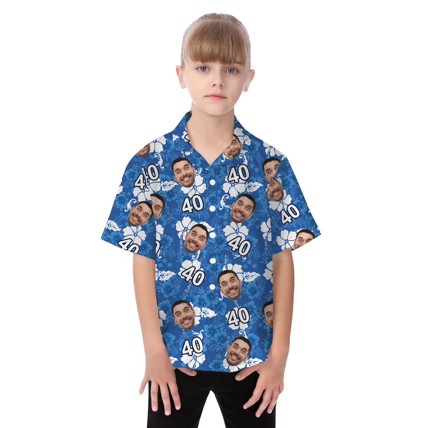 Matching Birthday Family Hawaiian Outfits With Custom Photo