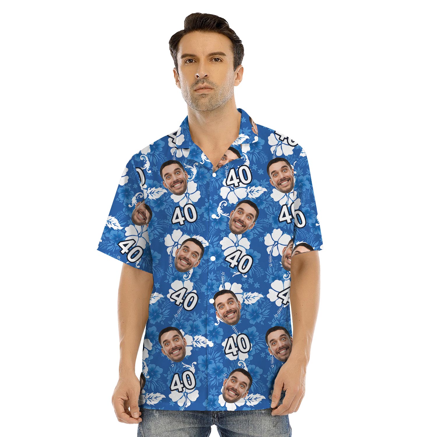 Matching Birthday Family Hawaiian Outfits With Custom Photo