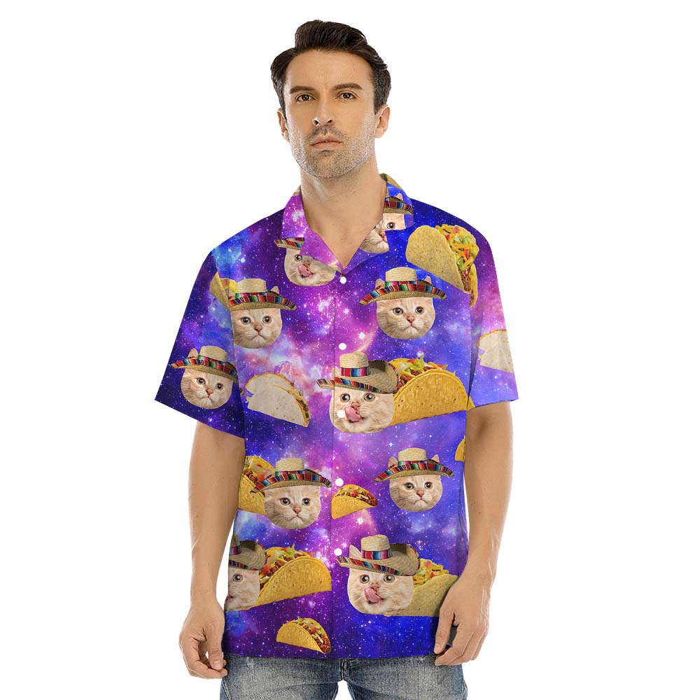 Custom Cat Face Taco Galaxy Matching Family Hawaiian Outfits