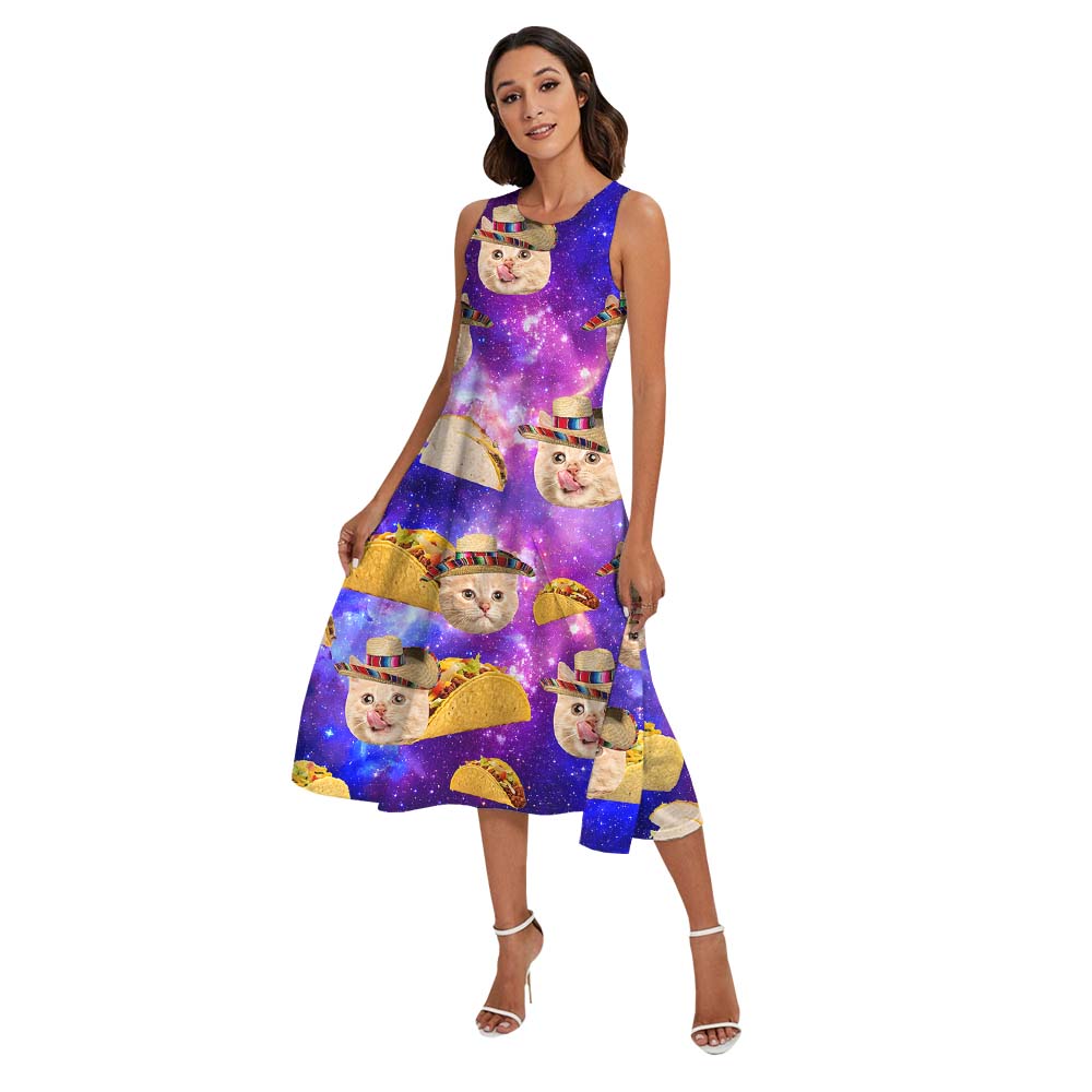 Custom Cat Face Taco Galaxy Matching Family Hawaiian Outfits