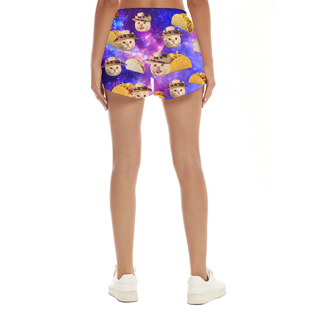 Custom Face Taco Galaxy Women's Summer Shorts
