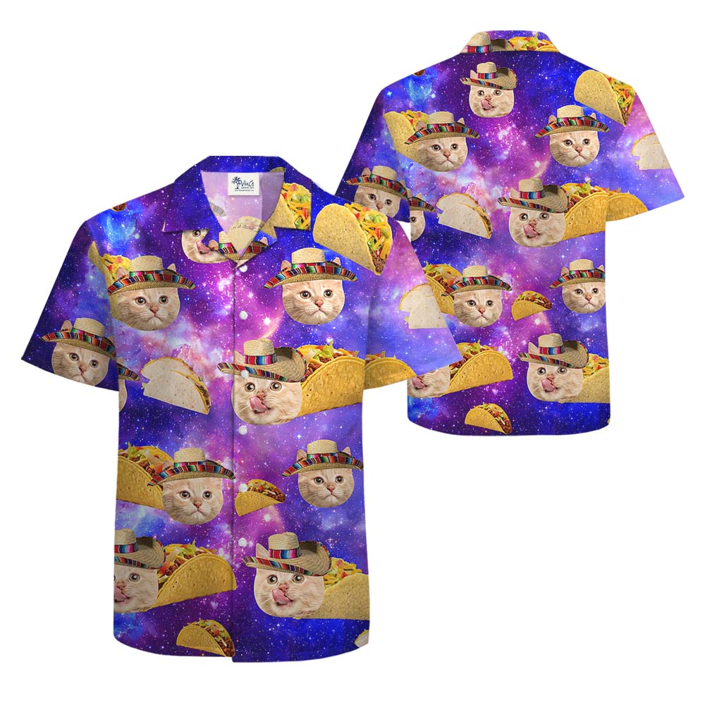 Custom Cat Face Taco Hawaiian Shirt For Men