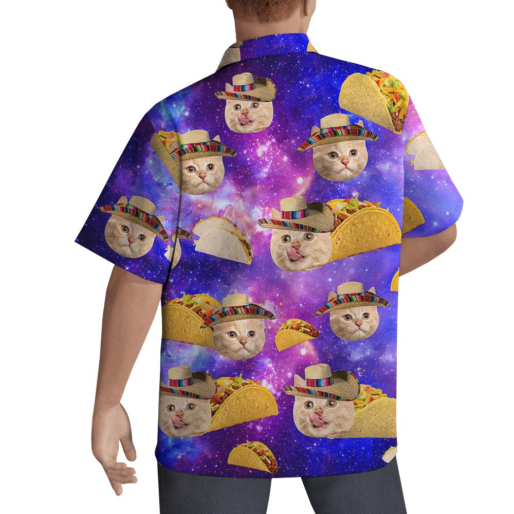 Custom Cat Face Taco Hawaiian Shirt For Men