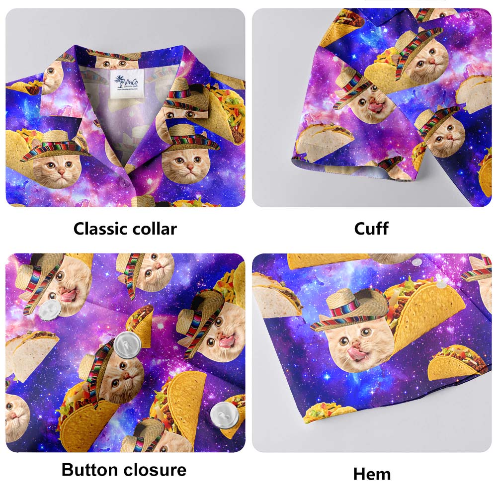 Custom Cat Face Taco Hawaiian Shirt For Men