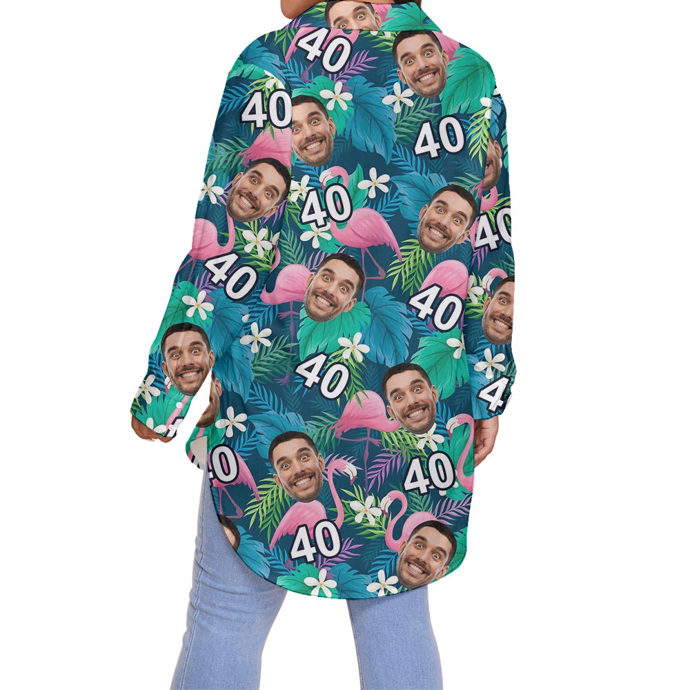 Custom Face Birthday Plus Size Hawaiian Shirt For Women