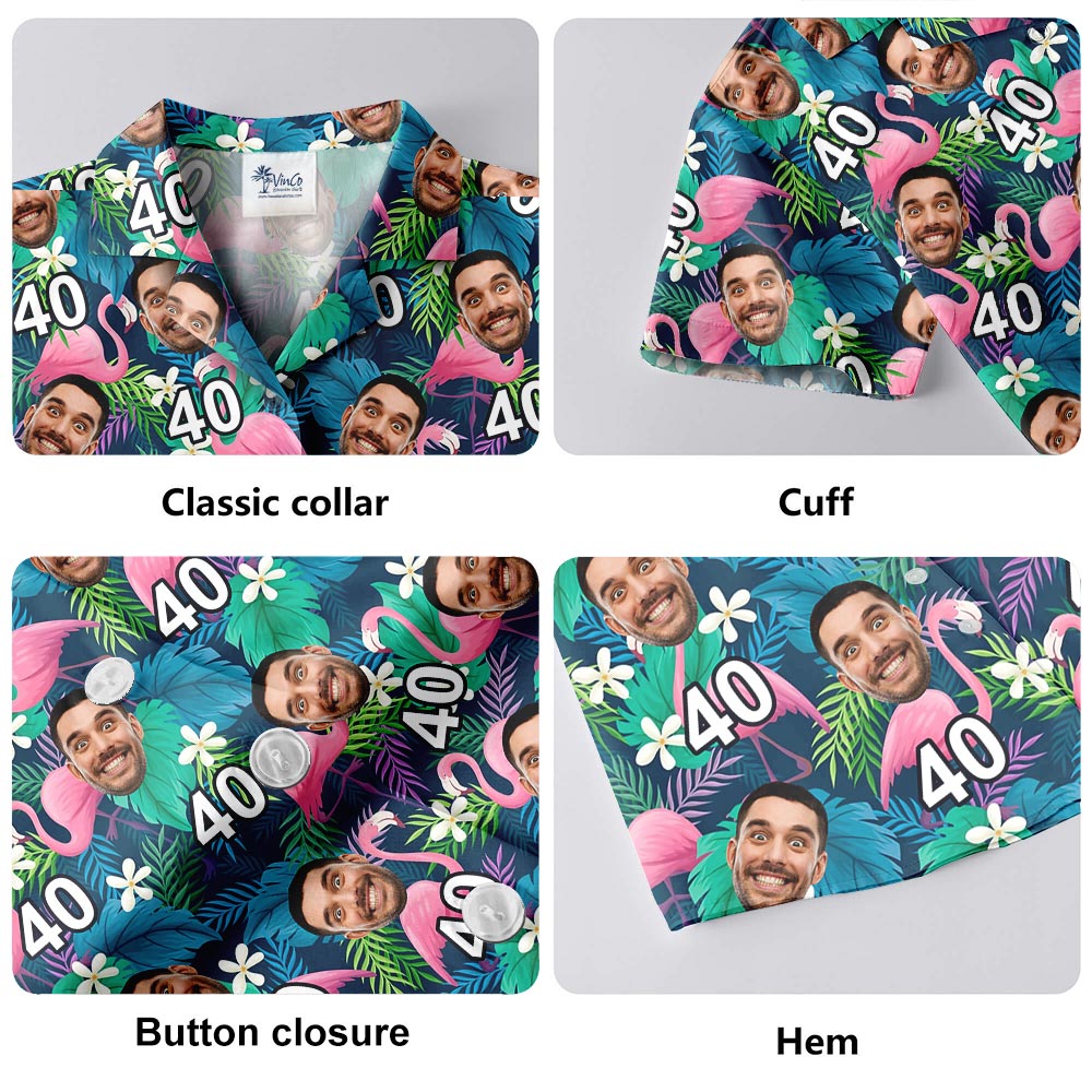 Custom Birthday Flamingo Hawaiian Shirt For Men