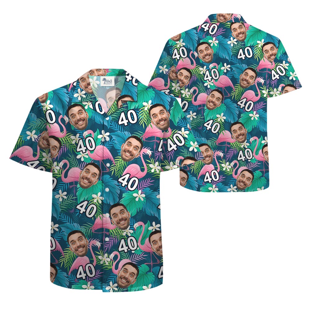 Custom Birthday Flamingo Hawaiian Shirt For Men
