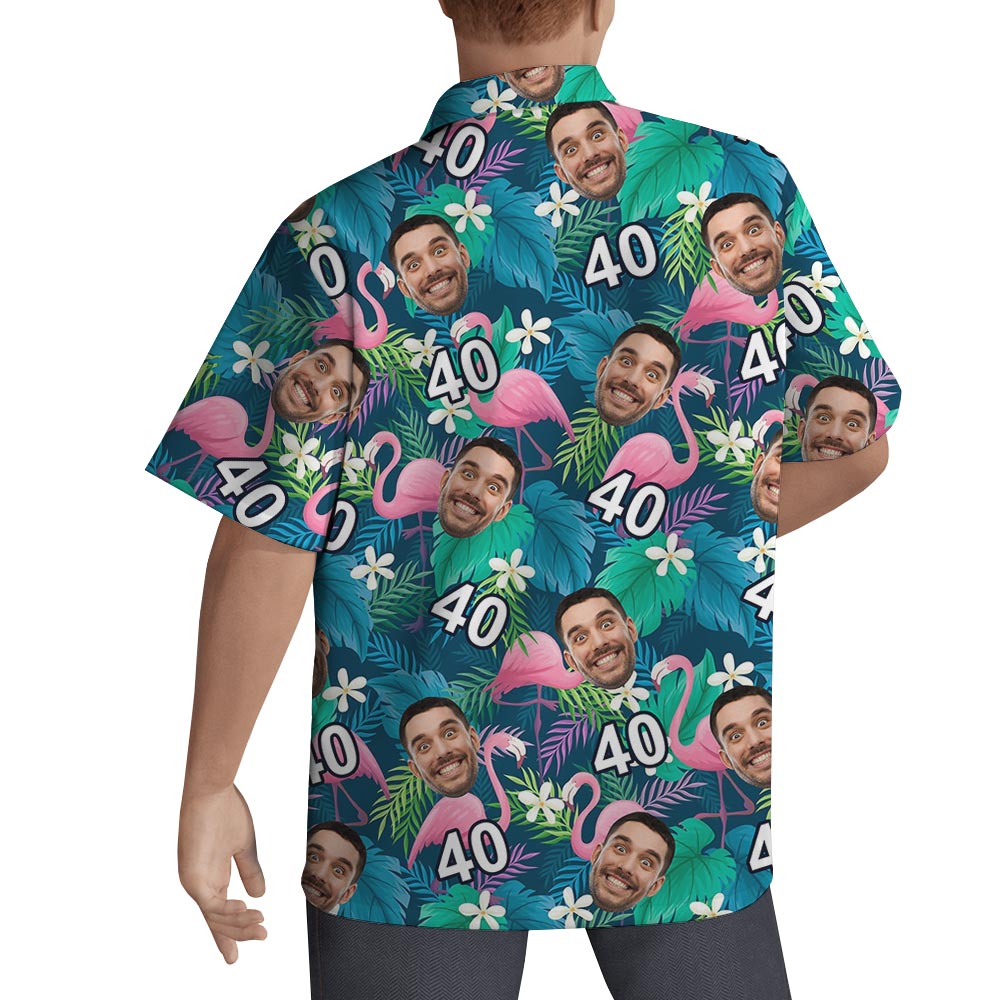 Custom Birthday Flamingo Hawaiian Shirt For Men