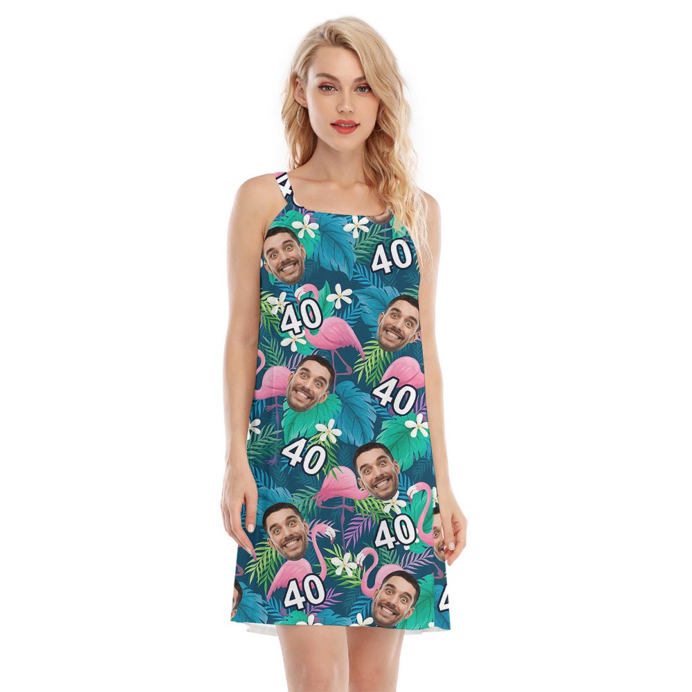 Custom Women's Summer Dress With Face And Birthday - variant image 1