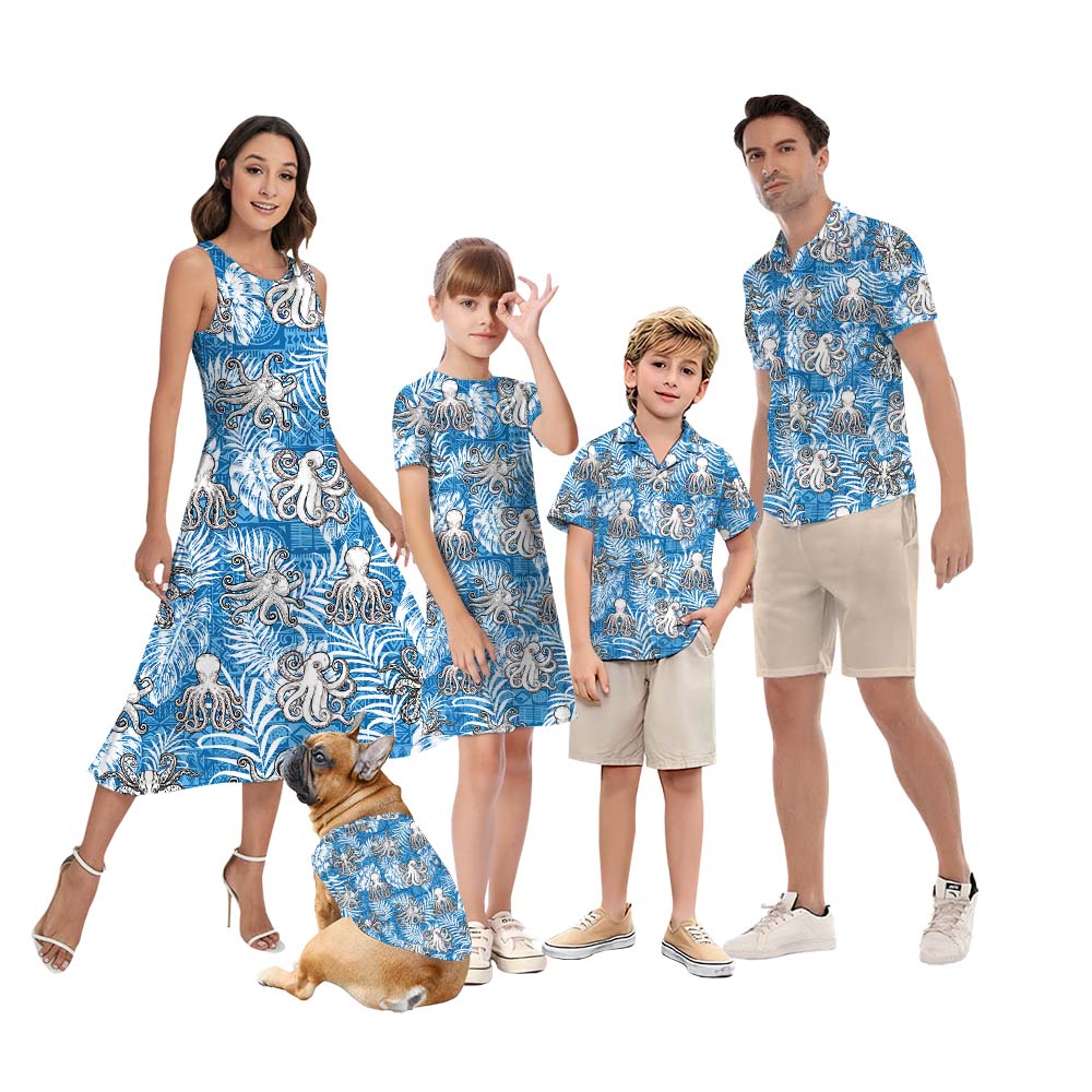 Octopus Matching Hawaiian Shirt For Family And Dog - variant image 1