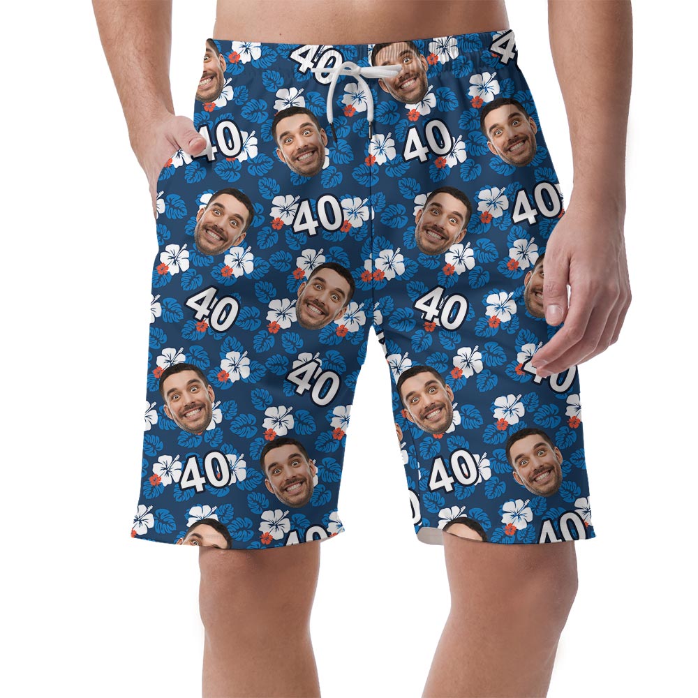 Custom Happy Birthday Beach Shorts For Men - variant image 1