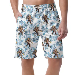 Golf Bigfoot And Beer Men's Hawaiian Shorts