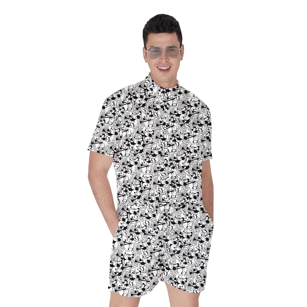 Vintage Mickey Steamboat Willie Hawaiian Romper For Men - variant image 1