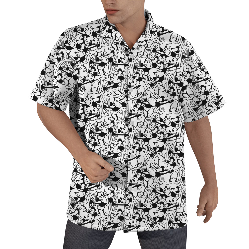 Funny Steamboat Willie Mickey Aloha Shirt - variant image 1
