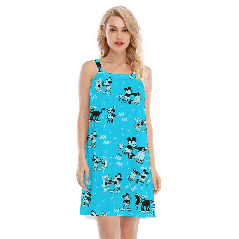 Cute Steamboat Willie Mickey Classic Blue Aloha Cami Dress - variant image 1