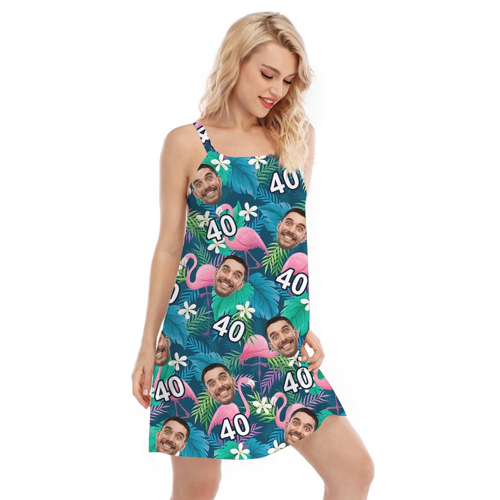 Custom Women's Summer Dress With Face And Birthday
