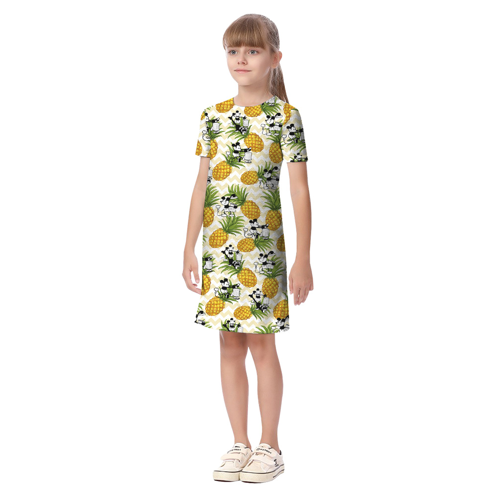 Funny Steamboat Willie Mickey Pineapple Matching Family Hawaiian Outfits