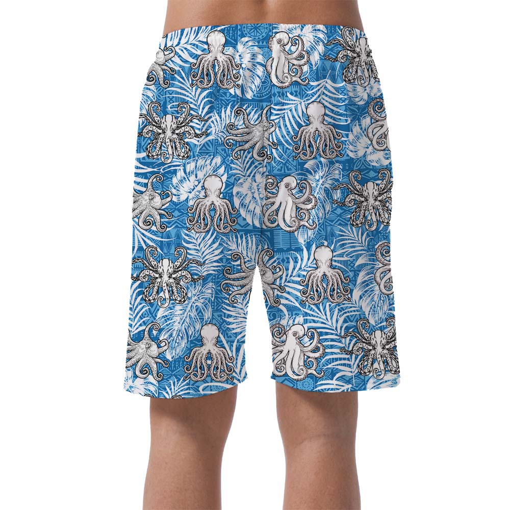 Octopus Blue Men's Hawaiian Shorts