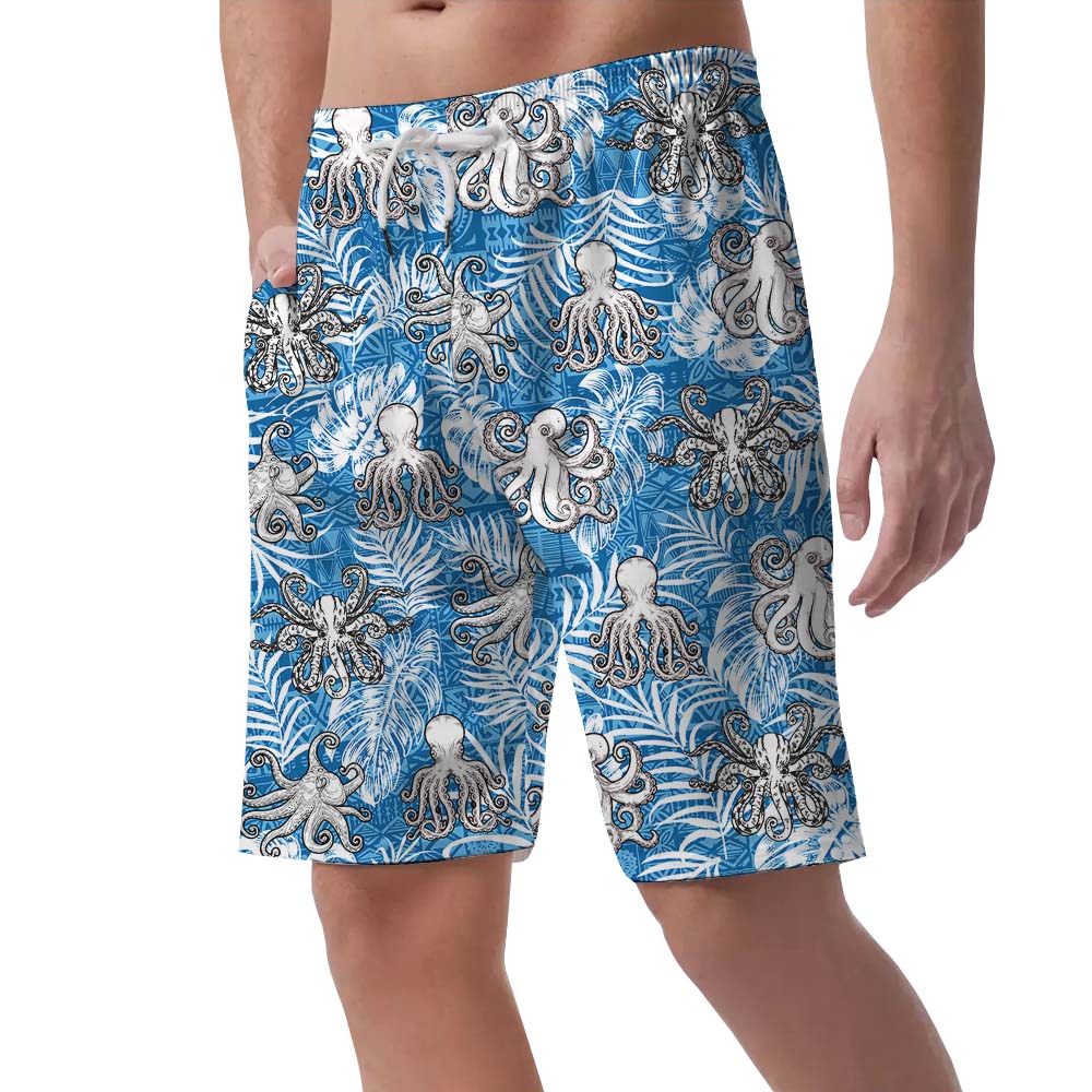 Octopus Blue Men's Hawaiian Shorts