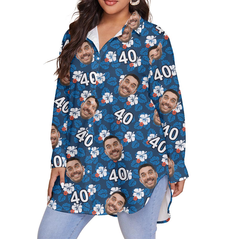 Unique Custom Birthday Hibiscus Hawaiian Plus Size Shirt For Women