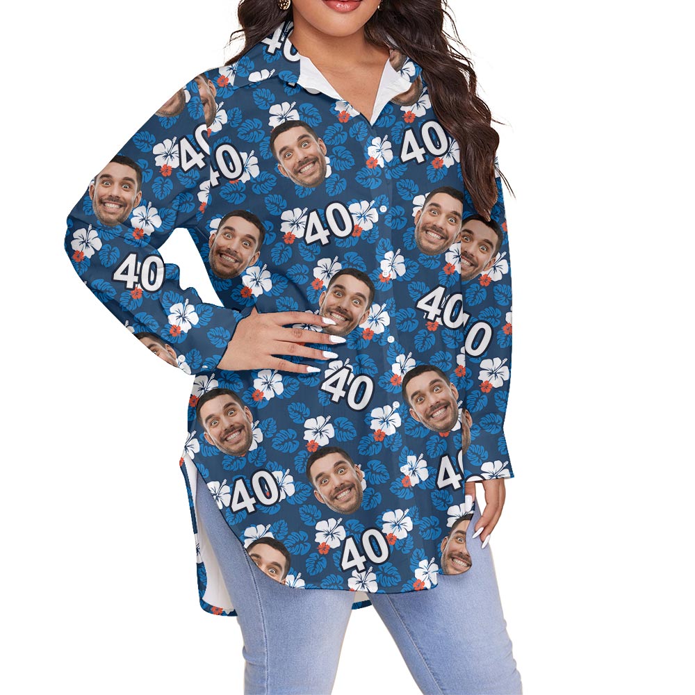 Unique Custom Birthday Hibiscus Hawaiian Plus Size Shirt For Women
