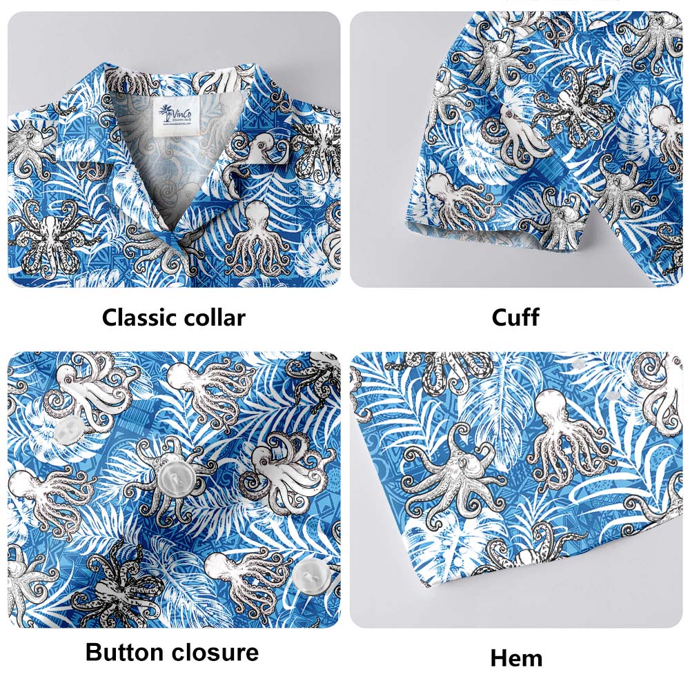 Octopus Vintage Men's Hawaiian Shirt For Men