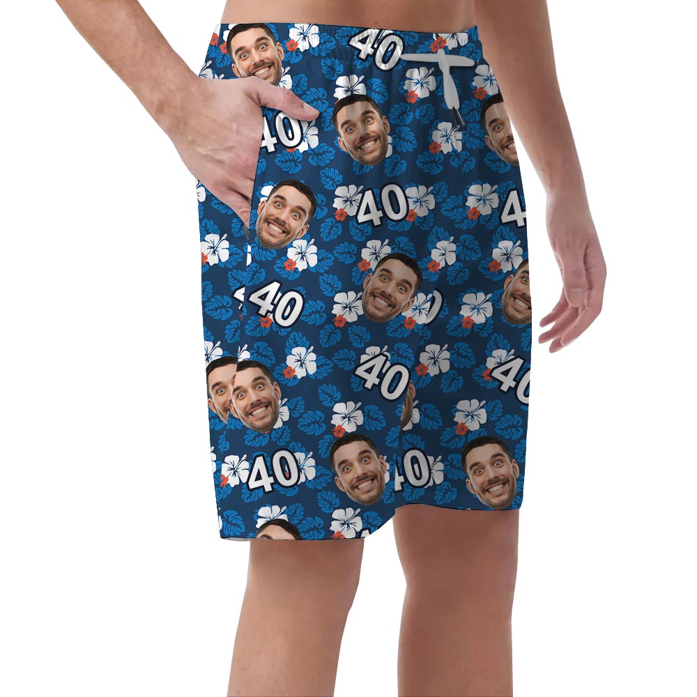 Custom Happy Birthday Beach Shorts For Men
