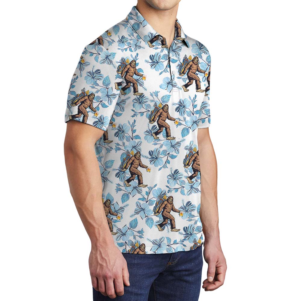 Bigfoot Golf And Beer Collared Polo Shirt For Men