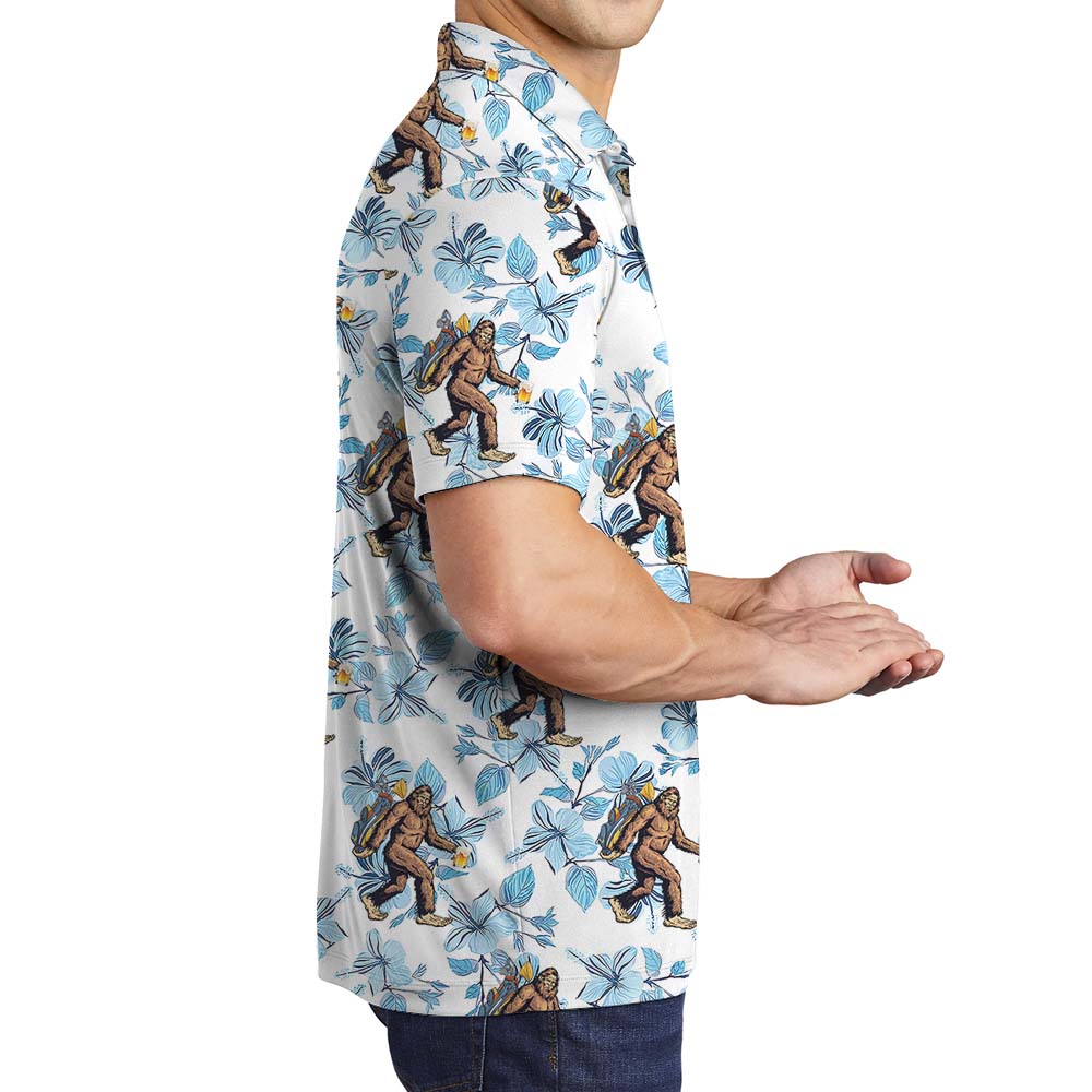 Bigfoot Golf And Beer Collared Polo Shirt For Men