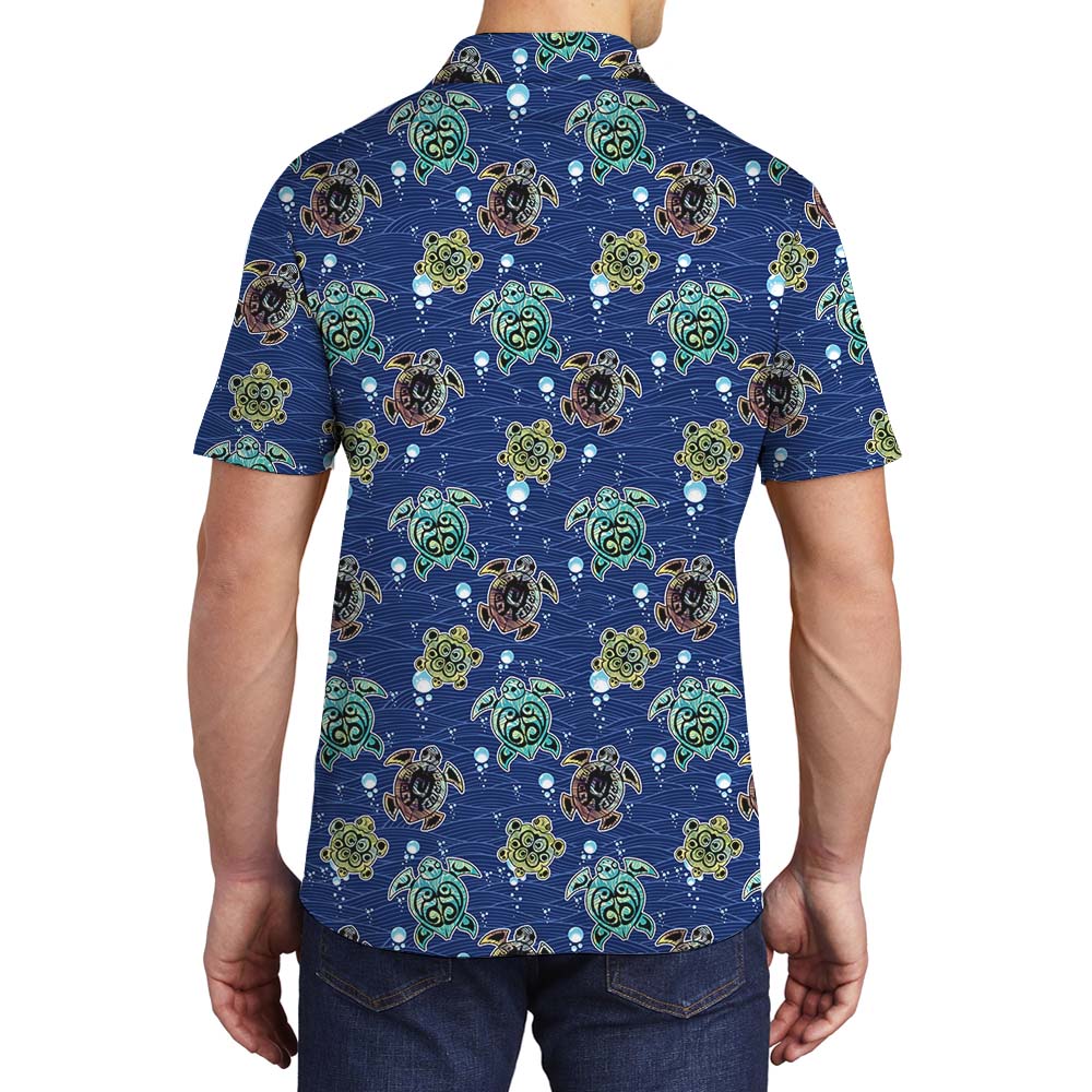 Turtle Navy Men's Polo Collared Shirt
