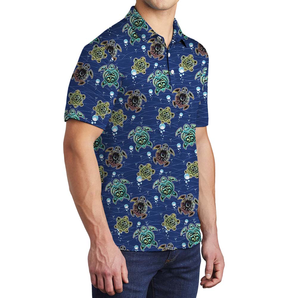 Turtle Navy Men's Polo Collared Shirt