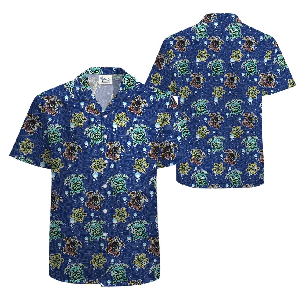 Turtle Navy Button Up Shirt For Men