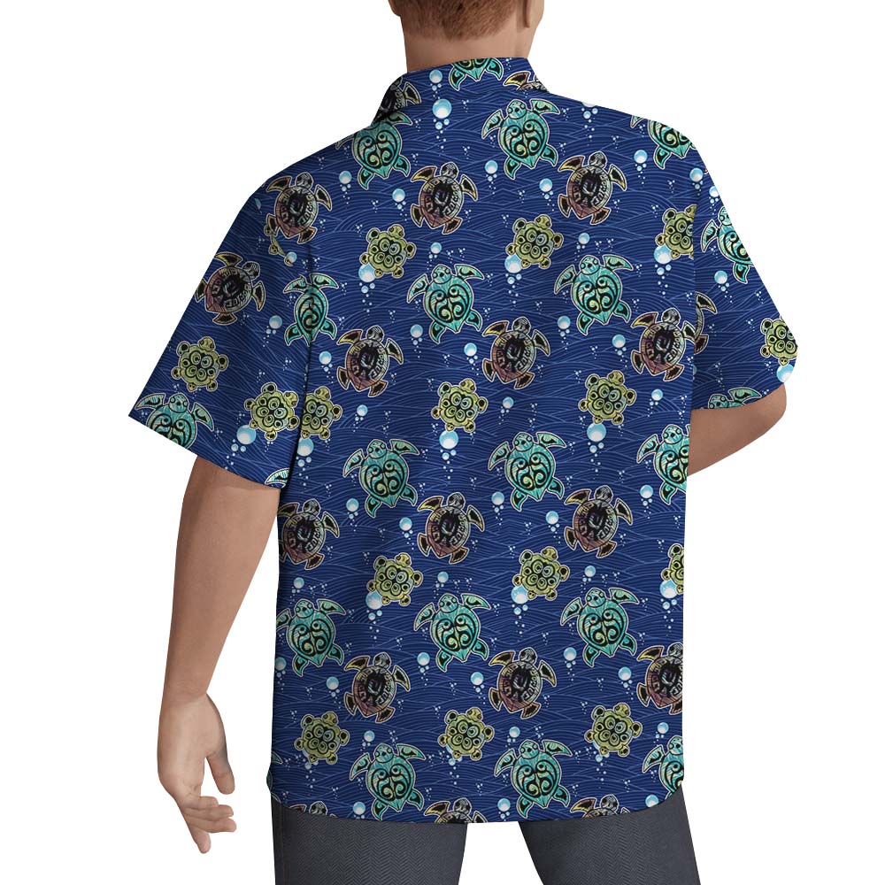 Turtle Navy Button Up Shirt For Men