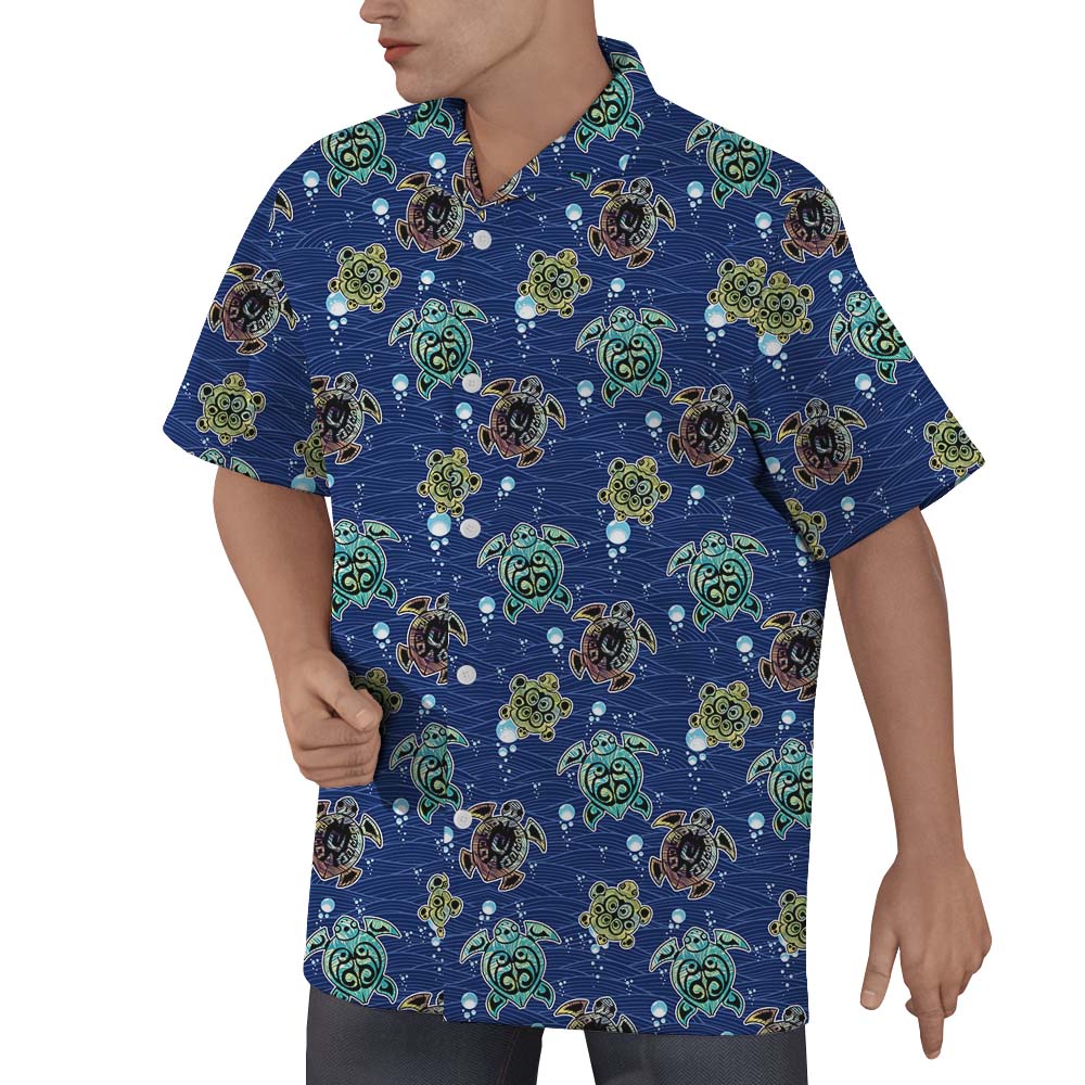 Turtle Navy Button Up Shirt For Men
