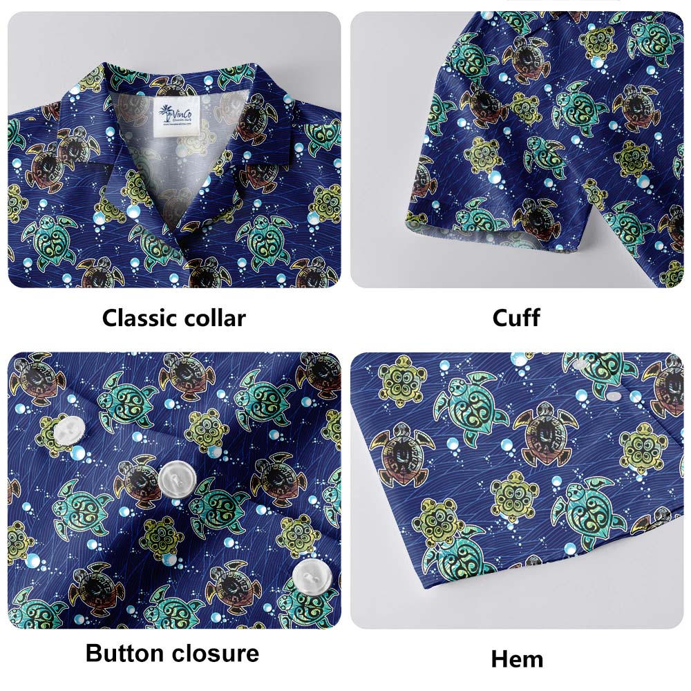 Turtle Navy Button Up Shirt For Men