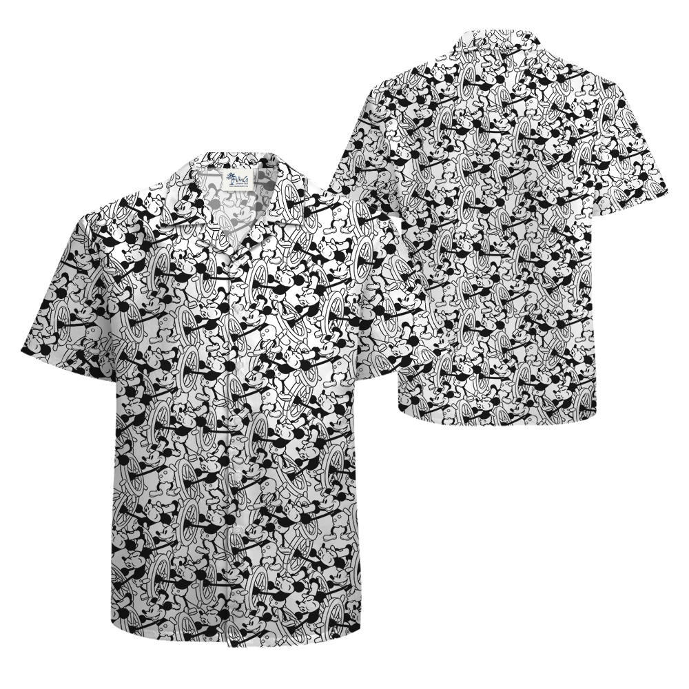 Funny Steamboat Willie Mickey Aloha Shirt