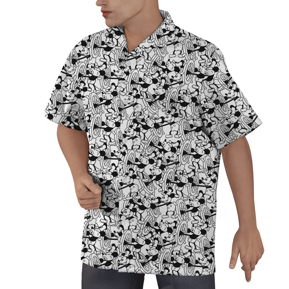 Funny Steamboat Willie Mickey Aloha Shirt
