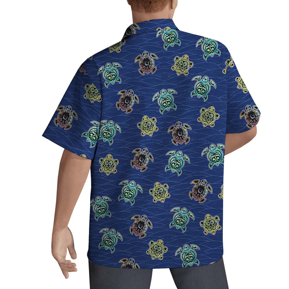 Sea Turtle Men's Hawaiian Shirt With Button Up