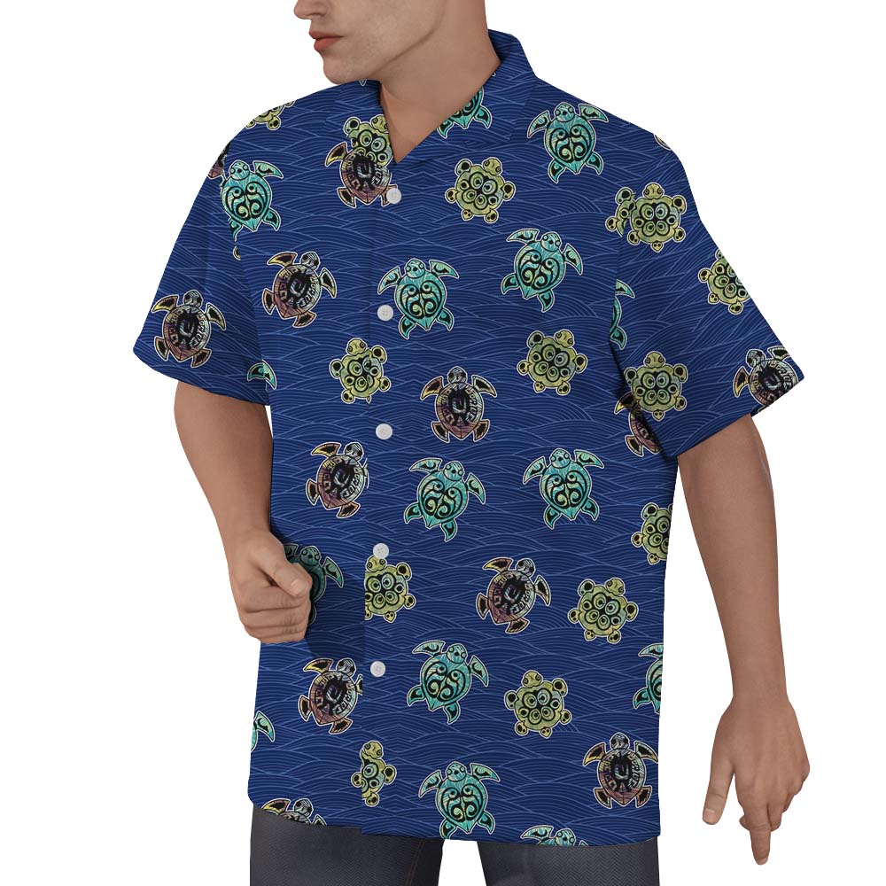 Sea Turtle Men's Hawaiian Shirt With Button Up