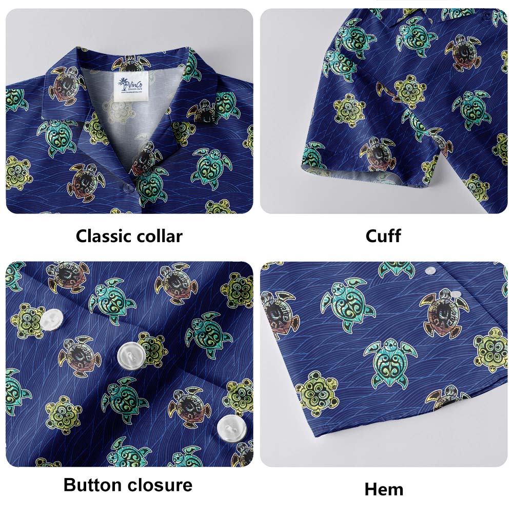 Sea Turtle Men's Hawaiian Shirt With Button Up
