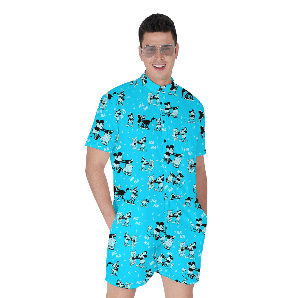 Steamboat Willie Mickey Classic Men's Hawaiian Romper - variant image 1