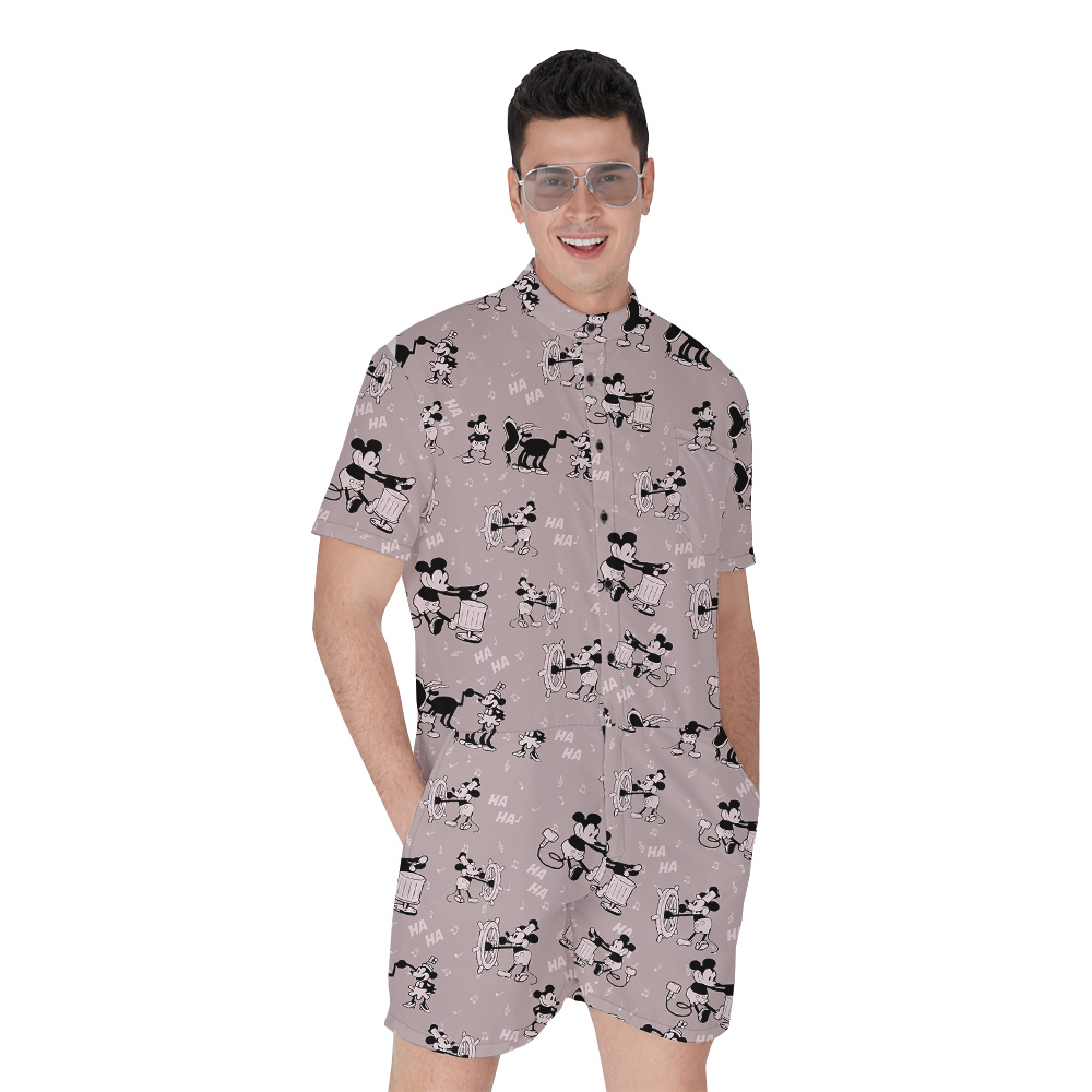 Cute Mickey Steamboat Willie Classic Men's Hawaiian Romper - variant image 1